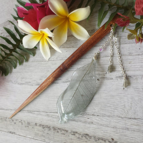 Silver Skeleton Leaf Hair Stick
