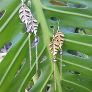 Monstera Leaf Chain Earrings