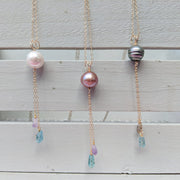"Something Blue" Pearl Drop Necklace