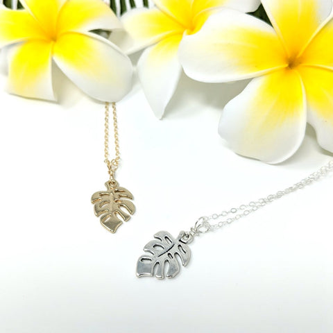 Mini Monstera Charm Necklace