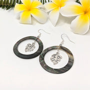Monstera Hoop Earrings