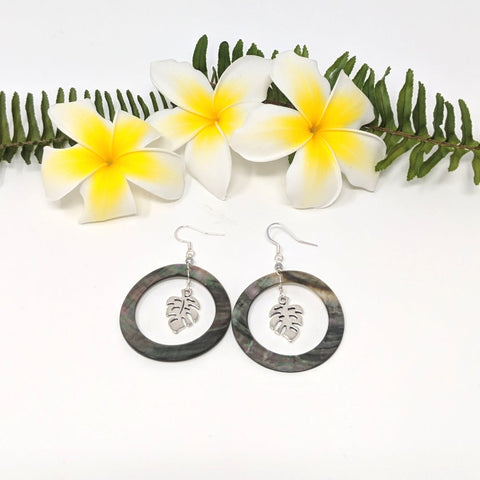 Monstera Hoop Earrings