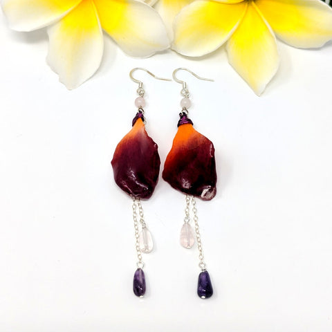 Rainbow Sorbet Petal Earrings