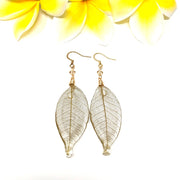 Gold Skeleton Leaf Earrings