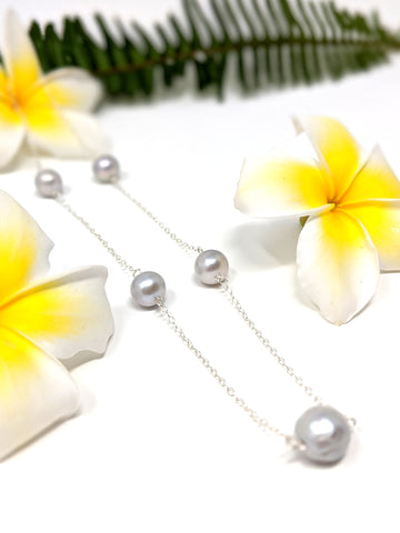 Nahenahe Necklace - Silver Edison Pearls