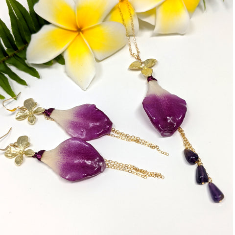 Honi Pua Earrings - Purple