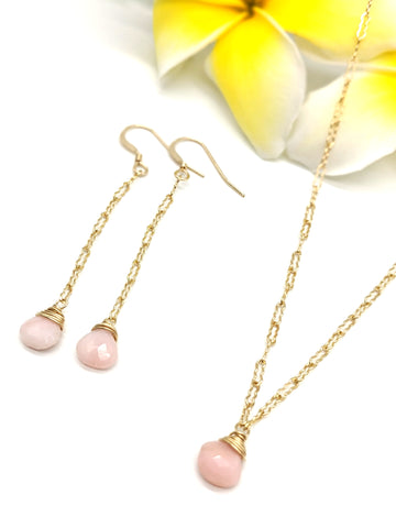 Pink Opal Drop Earrings