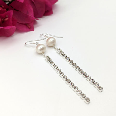 CZ and Pearl Earrings