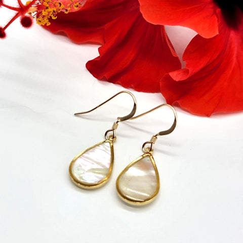 Lili`i Mother of Pearl Teardrop Earrings