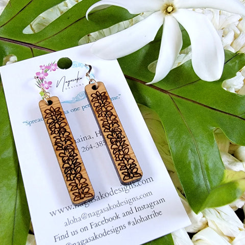 Orchid Lei Bar Earrings