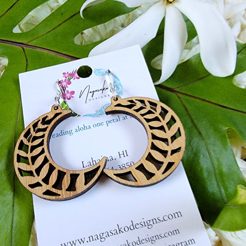 Crescent Moon Leaf Earrings