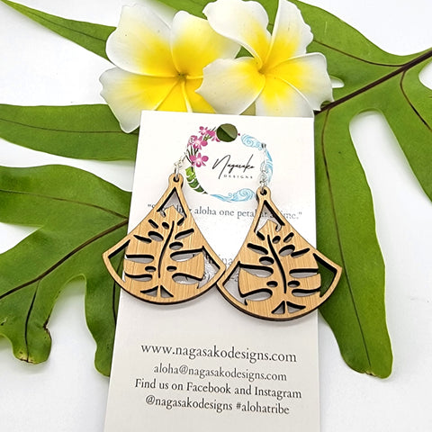 Monstera Leaf Cut Out Earrings