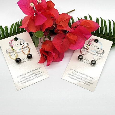 Tahitian Pearl Ear Huggers